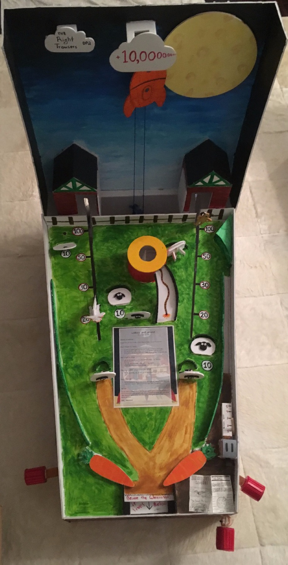 Pinball machine — top view